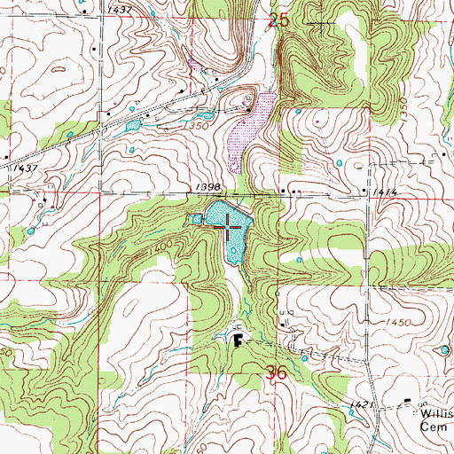 Topographic Map of Salisbury Lake, MO