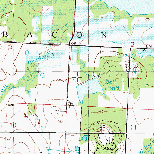 Topographic Map of Mononame 47 Dam, MO