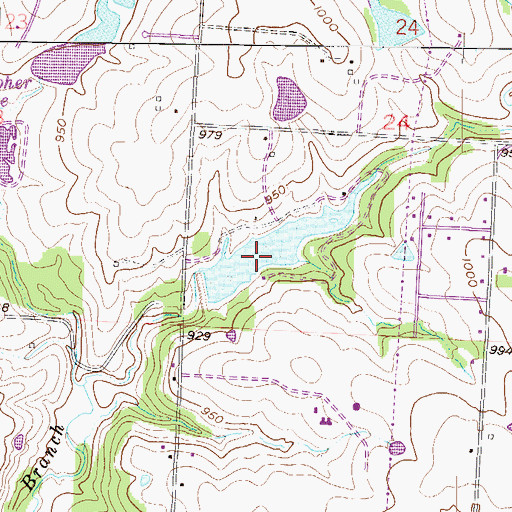 Topographic Map of Nelly Don Lake, MO