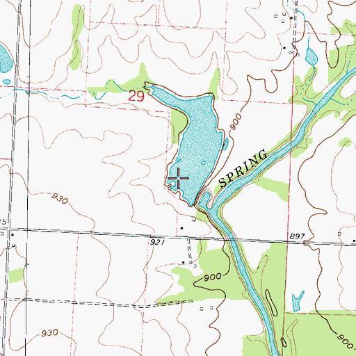 Topographic Map of Scroggs Lake Dam, MO