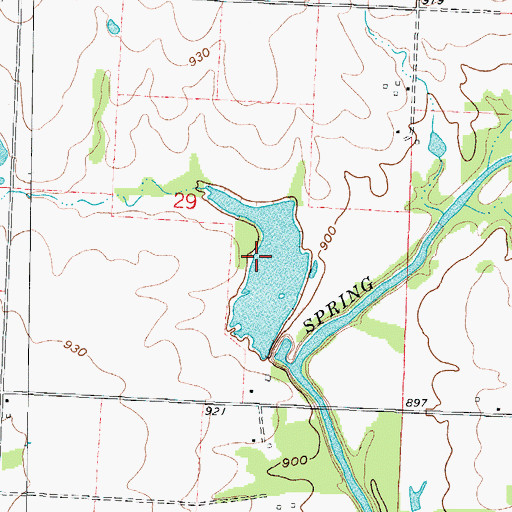 Topographic Map of Scroggs Lake, MO