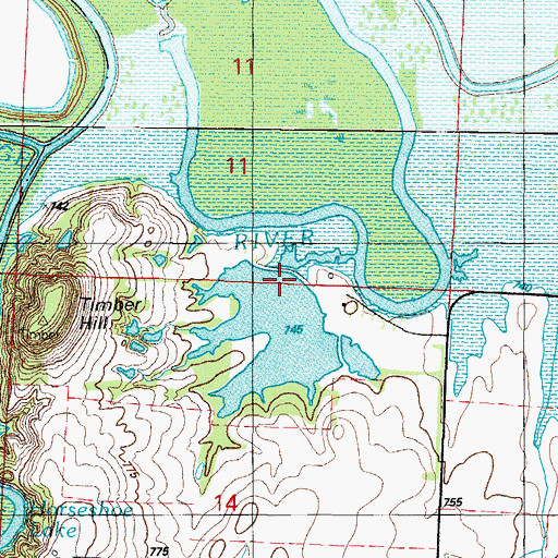Topographic Map of Timber Hill River Bend Incorporated Dam, MO