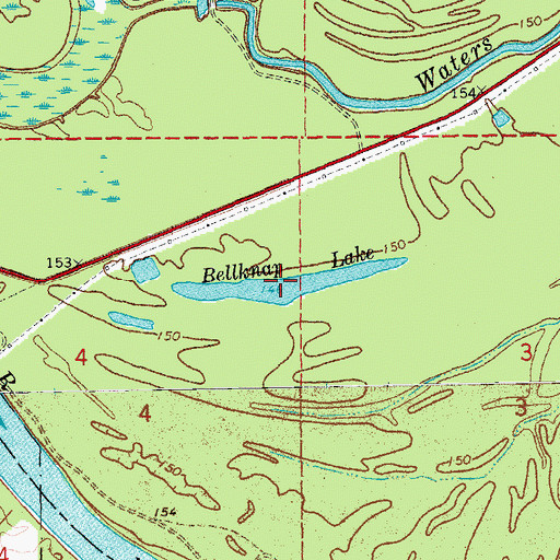Topographic Map of Bellknap Lake, AR
