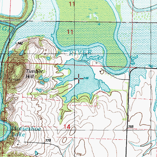 Topographic Map of Irrigation Lake, MO