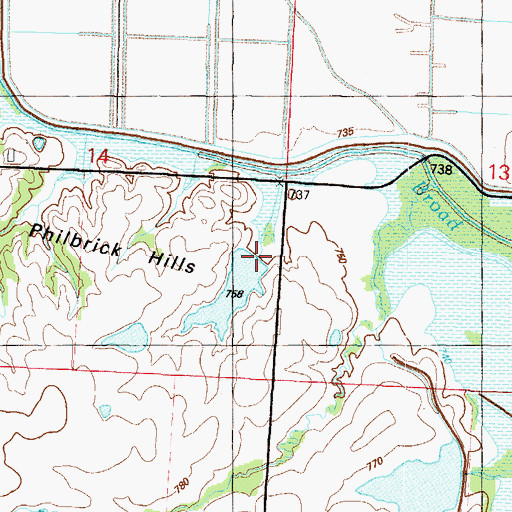 Topographic Map of Miller Lake Dam, MO