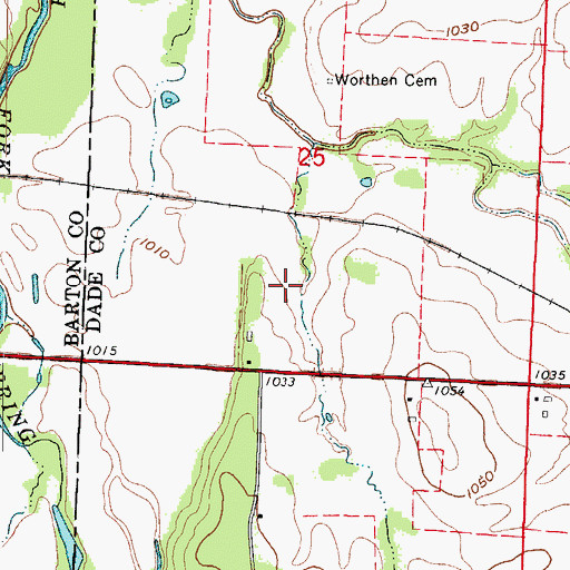 Topographic Map of Habeyle Dam, MO