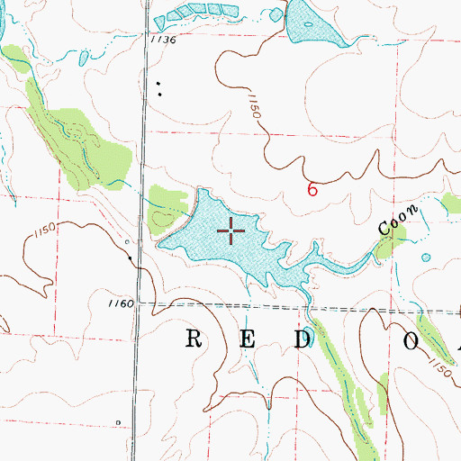 Topographic Map of Number 71 Lake, MO