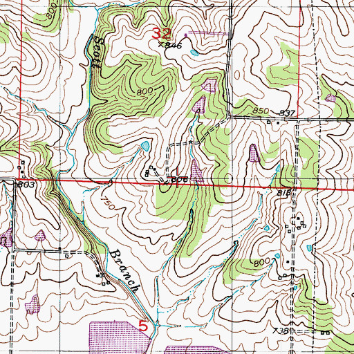 Topographic Map of Number 577 Dam, MO