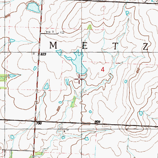 Topographic Map of Pohl-Harner Lake Dam, MO