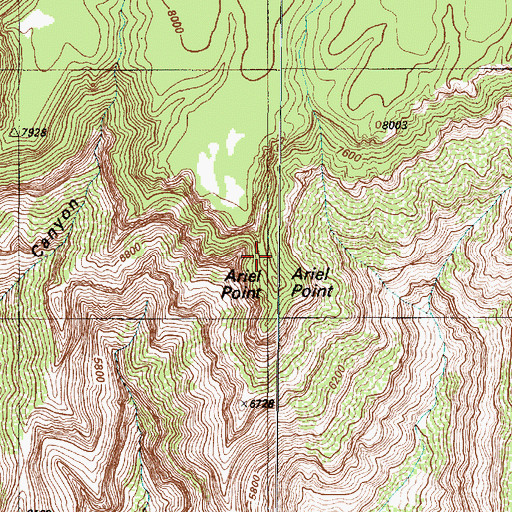Topographic Map of Ariel Point, AZ