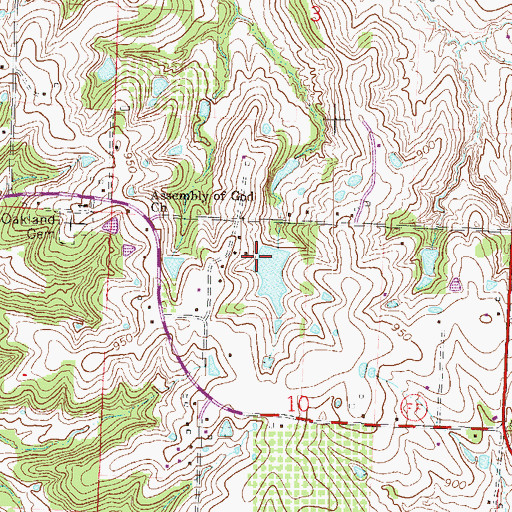 Topographic Map of Quickel Lake Dam, MO