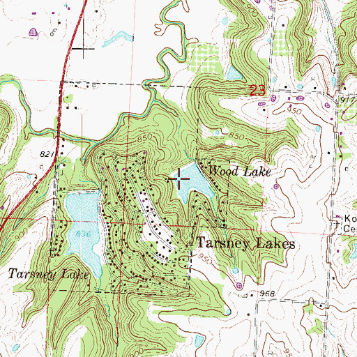 Topographic Map of Wood Lake Dam, MO