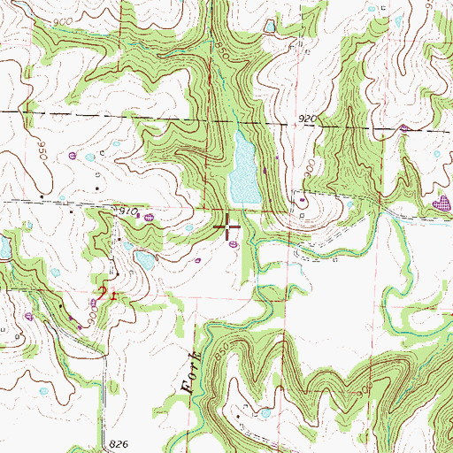 Topographic Map of Mononame 83 Dam, MO