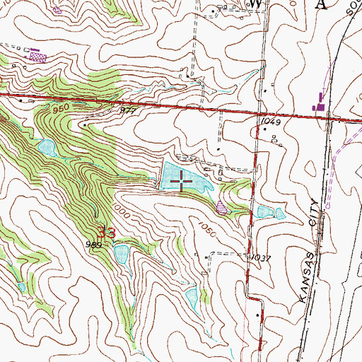 Topographic Map of Number 91 Lake, MO