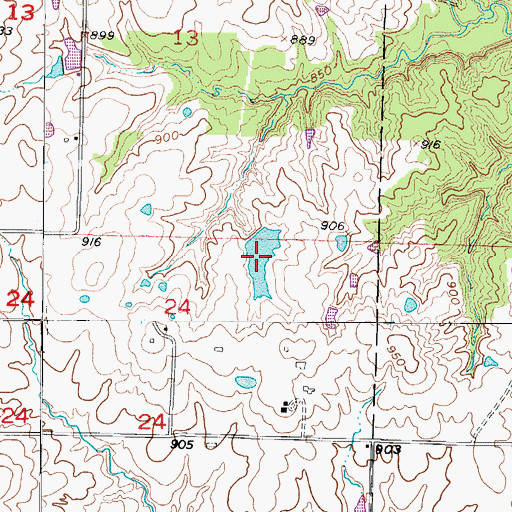 Topographic Map of Number 106 Lake, MO