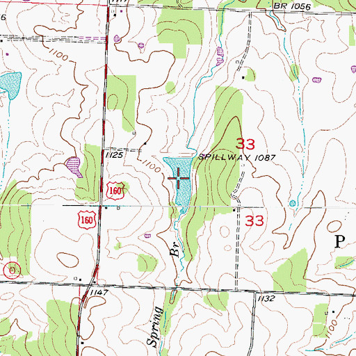 Topographic Map of Dorall Lake, MO