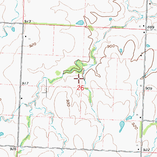 Topographic Map of Mayo Lake, MO