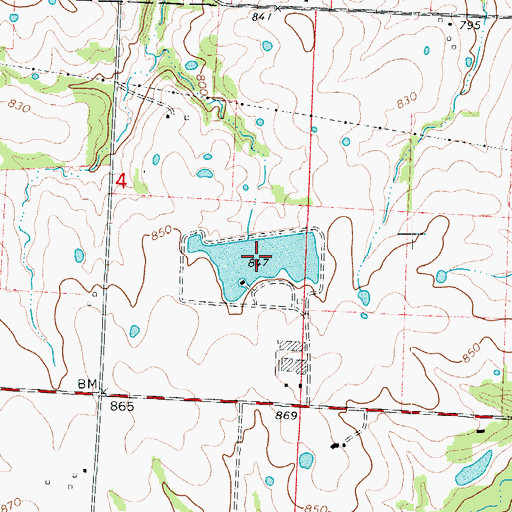 Topographic Map of Lake Lucille, MO