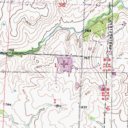 Topographic Map of O'Dell Lake, MO