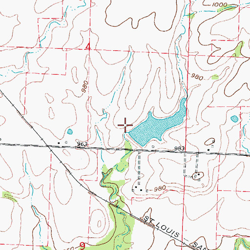 Topographic Map of Sagehorn Lake Dam, MO