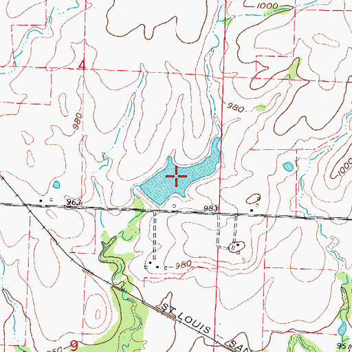 Topographic Map of Old Schreiner Lake, MO