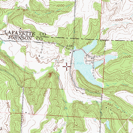 Topographic Map of Lake Paradise Dam, MO
