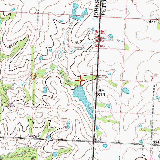 Topographic Map of Jaeger Lake Dam, MO