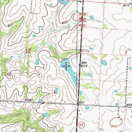 Topographic Map of Jaeger Lake, MO