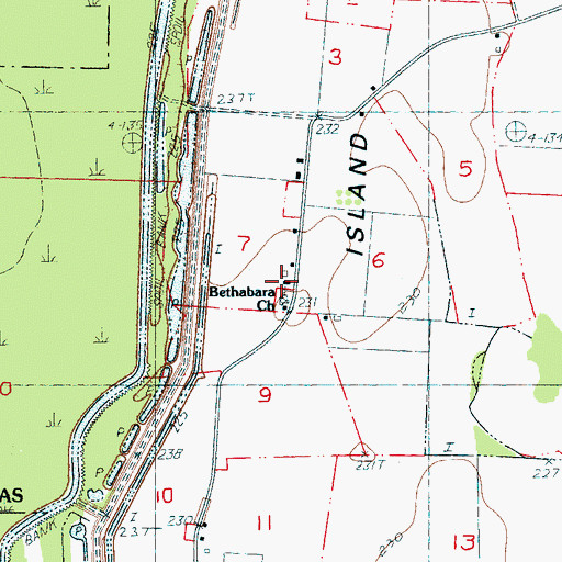 Topographic Map of Bethabara Baptist Church, AR