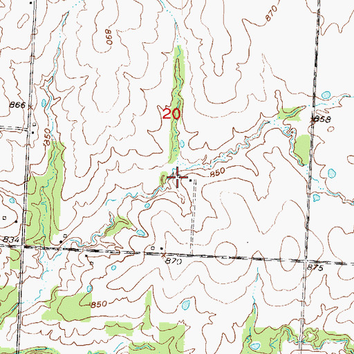 Topographic Map of Number 201 Reservoir, MO