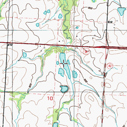 Topographic Map of O'Connell Lake, MO