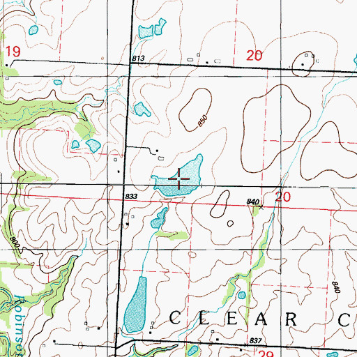 Topographic Map of Covington Lake, MO