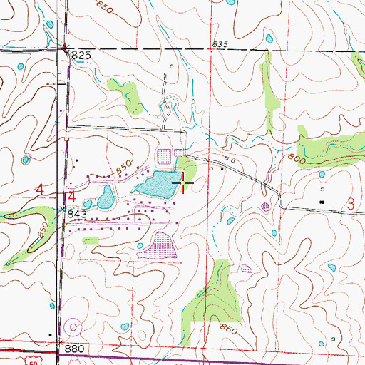 Topographic Map of Rubydo Lake Dam, MO