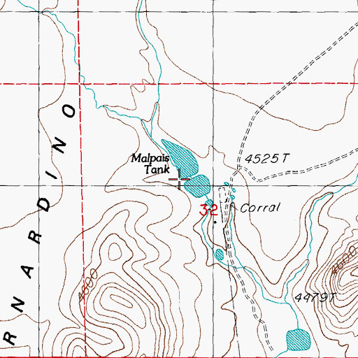 Topographic Map of Malpais Tank, AZ