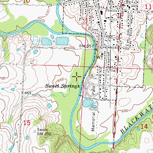 Topographic Map of City Reservoir A, MO