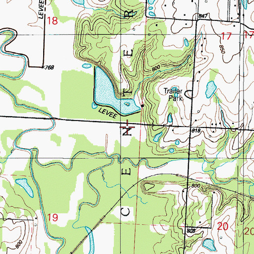 Topographic Map of Pickrel Dam, MO