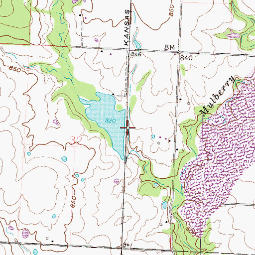 Topographic Map of KCS Bridge A-65 Dam, MO