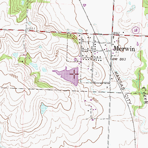 Topographic Map of Rocking Chair Ranch Lake Dam, MO