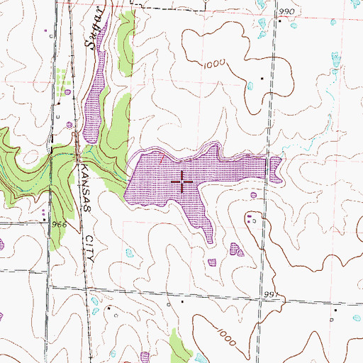 Topographic Map of Drexel City Reservoir South, MO