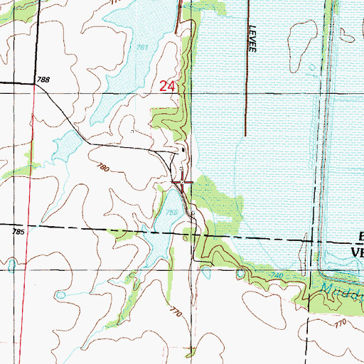 Topographic Map of Beisley Lake South Dam, MO