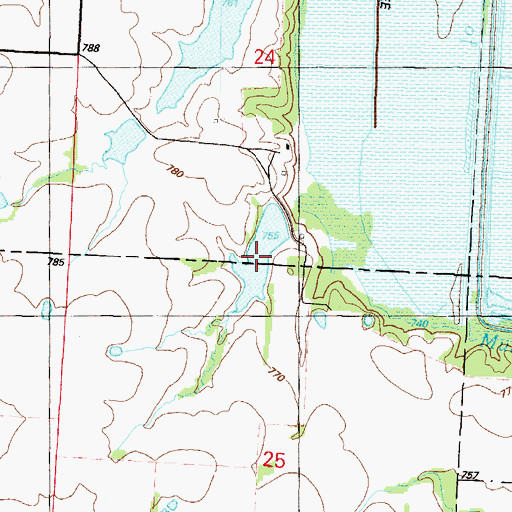 Topographic Map of Beisley Lake - South, MO