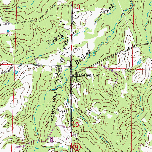 Topographic Map of Bethel Methodist Church, AR