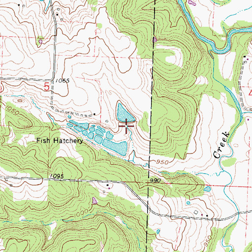 Topographic Map of Thieme Lake Dam, MO