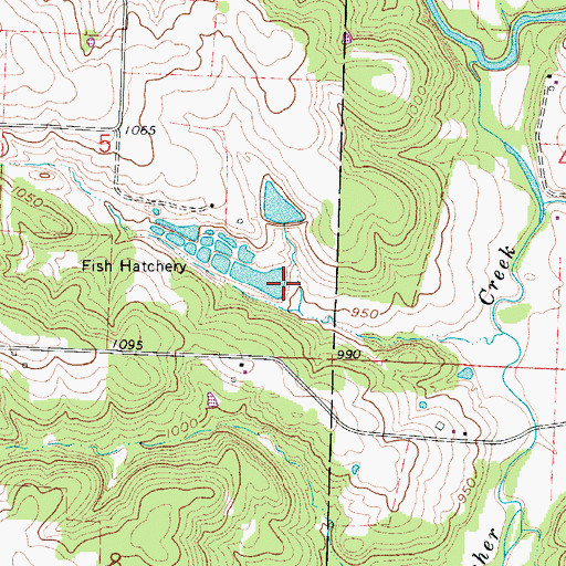 Topographic Map of James Estes Dam, MO