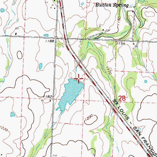 Topographic Map of Pepper Lake Dam, MO