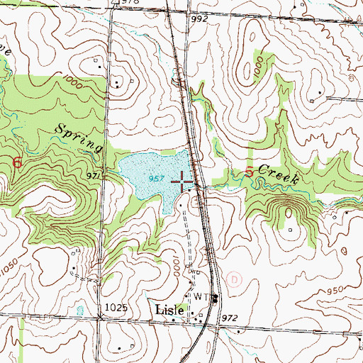 Topographic Map of Lisle Pond Dam, MO