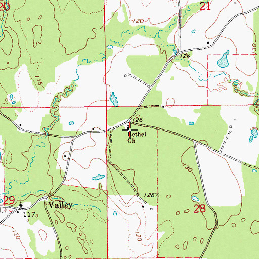 Topographic Map of Bethel Missionary Baptist Church, AR