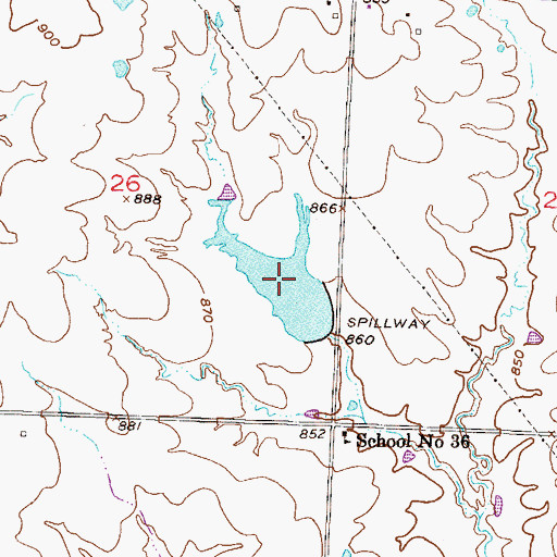 Topographic Map of Hartzler Lake, MO