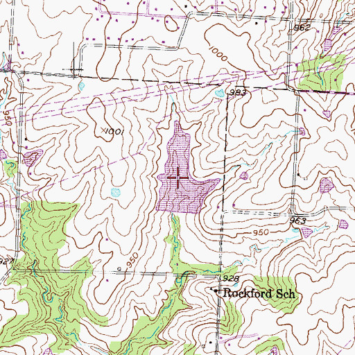 Topographic Map of Baiers Den Lake, MO