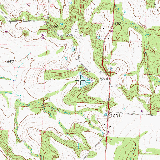 Topographic Map of Briggs Lake Dam, MO